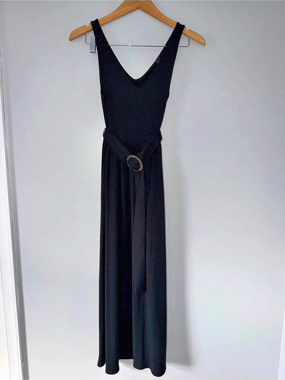Forever 21 Black Ribbed Maxi Dress Like New